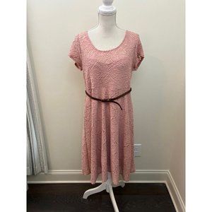 PinkBlush Short Sleeve Dress With Belt Size Large